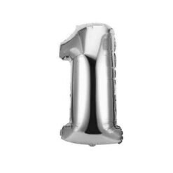 English Alphabet Letters A-Z and Numbers 0-9 in 16 inch SilverFoil Letter Balloons for Party Decoration Select & Make Your Own Custom Phrase Silver Foil Letters (Number "1" Silver)