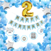 Boys Happy Birthday Balloon Banner Decoration Kit Combo (Pack of 62), 13 Letters (BLUE) + 2 No Gold Foil + Dark BLUE, Light BLUE & White Balloons for Boys Kids Baby First Birthday Decoration Baby Shower, 1st Birthday, BLUE Balloon  (Pack of 62)