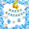 Boys Happy Birthday Balloon Banner Decoration Kit Combo (Pack of 62), 13 Letters (BLUE) + 4 No Gold Foil + Dark BLUE, Light BLUE & White Balloons for Boys Kids Baby First Birthday Decoration Baby Shower, 1st Birthday, BLUE Balloon  (Pack of 62)