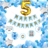 Boys Happy Birthday Balloon Banner Decoration Kit Combo (Pack of 62), 13 Letters (BLUE) + 5 No Gold Foil + Dark BLUE, Light BLUE & White Balloons for Boys Kids Baby First Birthday Decoration Baby Shower, 1st Birthday, BLUE Balloon  (Pack of 62)