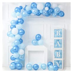Baby Balloon Box for Baby Shower Decoration - Blue - Pack of 156
