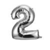 English Alphabet Letters A-Z and Numbers 0-9 in 16 inch SilverFoil Letter Balloons for Party Decoration Select & Make Your Own Custom Phrase Silver Foil Letters (Number "2" Silver)