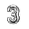 English Alphabet Letters A-Z and Numbers 0-9 in 16 inch SilverFoil Letter Balloons for Party Decoration Select & Make Your Own Custom Phrase Silver Foil Letters (Number "3" Silver)