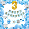 Boys Happy Birthday Balloon Banner Decoration Kit Combo (Pack of 63), 13 Letters (BLUE) + 3 No Gold Foil + Dark BLUE, Light BLUE & White Balloons for Boys Kids Baby First Birthday Decoration Baby Shower, 1st Birthday, BLUE Balloon  (Pack of 63)