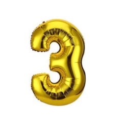 English Alphabet Letters A-Z and Numbers 0-9 in 16 inch GoldFoil Letter Balloons for Party Decoration Select & Make Your Own Custom Phrase Gold Foil Letters (Number "3" Gold)