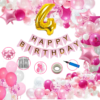 Girls Happy Birthday Balloon Banner Decoration Kit Combo (Pack of 62), 13 Letters (Pink) + 4 No Gold foil for Girl Kids Baby First Birthday Decoration for Baby Shower, 3rd Birthday, Pink Balloon  (Pack of 62)