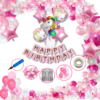 Girls Happy Birthday Balloon Banner Decoration Kit Combo (Pack of 62) 13 Letters (Pink) + Dark Pink, Light Pink & White Balloons for Girl Kids Baby First Birthday Decoration for Baby Shower, 1st Birthday, Pink Balloon  (Pack of 62)