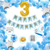 Boys Happy Birthday Balloon Banner Decoration Kit Combo (Pack of 64) 13 Letters (BLUE) + + 3 No Gold Foil + Dark BLUE, Light BLUE & White Balloons for Boys Kids Baby First Birthday Decoration Baby Shower, 1st Birthday, BLUE Balloon  (Pack of 64)
