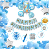 Boys Happy Birthday Balloon Banner Decoration Kit Combo (Pack of 64) 13 Letters (BLUE) + + 5 Pcs Blue Set + Dark BLUE, Light BLUE & White Balloons for Boys Kids Baby First Birthday Decoration Baby Shower, 1st Birthday, BLUE Balloon  (Pack of 64)