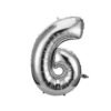 English Alphabet Letters A-Z and Numbers 0-9 in 16 inch SilverFoil Letter Balloons for Party Decoration Select & Make Your Own Custom Phrase Silver Foil Letters (Number "6" Silver)