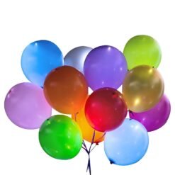 Led Light Balloons For Birthday Decorations (15 With Ribbon) - Multicolor - Pack of 15