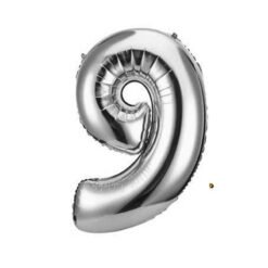 English Alphabet Letters A-Z and Numbers 0-9 in 16 inch SilverFoil Letter Balloons for Party Decoration Select & Make Your Own Custom Phrase Silver Foil Letters (Number "9" Silver)