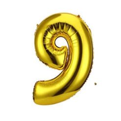 English Alphabet Letters A-Z and Numbers 0-9 in 16 inch GoldFoil Letter Balloons for Party Decoration Select & Make Your Own Custom Phrase Gold Foil Letters (Number "9" Gold)