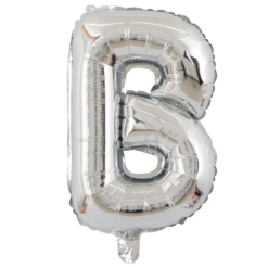 English Alphabet Letters A-Z and Numbers 0-9 in 16 inch SilverFoil Letter Balloons for Party Decoration Select & Make Your Own Custom Phrase Silver Foil Letters (Letter "B" Silver)