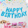 Happy Birthday Foil Balloon, 16 Inch Mylar Foil Letters Birthday Sign Banner Balloon Bunting Reusable Ecofriendly Material for Girls Boys Kids & Adults Birthday Decorations and Party Supplies - Blue