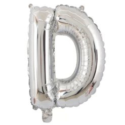 English Alphabet Letters A-Z and Numbers 0-9 in 16 inch SilverFoil Letter Balloons for Party Decoration Select & Make Your Own Custom Phrase Silver Foil Letters (Letter "D" Silver)