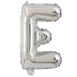 English Alphabet Letters A-Z and Numbers 0-9 in 16 inch SilverFoil Letter Balloons for Party Decoration Select & Make Your Own Custom Phrase Silver Foil Letters (Letter "E" Silver)