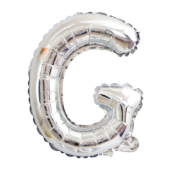 English Alphabet Letters A-Z and Numbers 0-9 in 16 inch SilverFoil Letter Balloons for Party Decoration Select & Make Your Own Custom Phrase Silver Foil Letters (Letter "G" Silver)