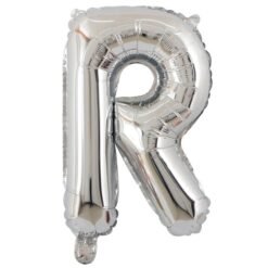 English Alphabet Letters A-Z and Numbers 0-9 in 16 inch SilverFoil Letter Balloons for Party Decoration Select & Make Your Own Custom Phrase Silver Foil Letters (Letter "R" Silver)