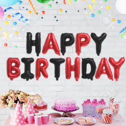 Happy Birthday Foil Balloon, 16 Inch Mylar Foil Letters Birthday Sign Banner Balloon Bunting Reusable Ecofriendly Material for Girls Boys Kids & Adults Birthday Decorations and Party Supplies