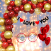 I Love You Banner Decoration For valentine, Proposal, wedding Anniversary (Pack of 43, Red Theme)