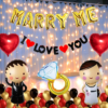Valentines Day Decoration Items Pack of 56 Red Black Gold Balloons with Red Heart & Marry me Ring Foil Balloons LED Light i love you banner for Girlfriend, Boyfriend proposal