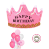 Happy birthday  Light up crown 41 Pcs Combowith balloons , confetti pink, glue dot to stick balloons as caps , birthday party first 1st , 5th , 10th