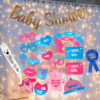 Baby shower props for photoshoot decoration items 22 Pcs Combo with led light , baby shower banner , girl or boy props, mom to be sash , dad to be batchfamily props for newborn