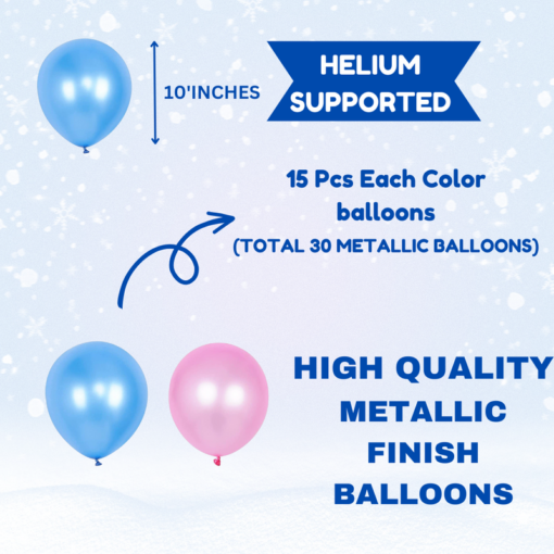 Baby shower props for photoshoot decoration items 68 Pcs Combo with it?s a girl & it?s a boy printed balloons , metallic balloons , baby shower props, craddle foil balloon for mom to be dad to be family props - Image 4