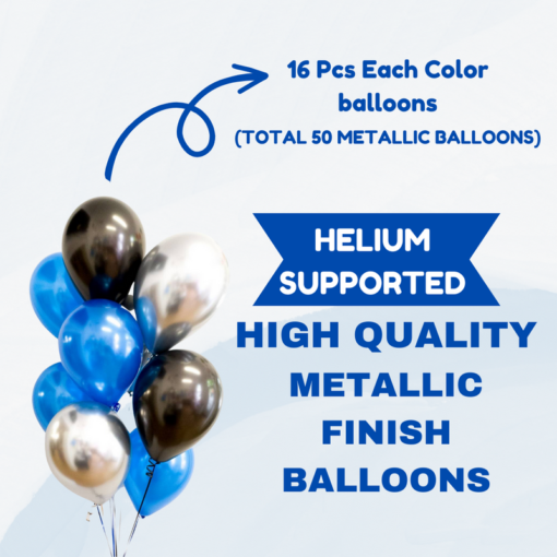 Astronaut theme Birthday Decoration kit - 60 Pcs Combo with  banner , 5 pcs foil balloons set  for kids party boys girls - Image 4