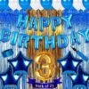 Boy girl third/3rd happy birthday BLUE combo/kit for decorations (Set of 73)