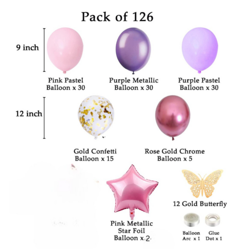 Happy Birthday Balloons Purple - Pack of 126 - Image 2