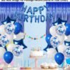 Birthday Decorations, Birthday Ka Saman, Happy Birthday Decoration, Happy Birthday Decorations Combo, Balloon & You Birthday Decorations for Boys and Men Happy Birthday Balloons Banner and Complete Blue Balloons Kit with Confetti Foil Curtain Attractive Heart and Star Shaped Balloons (Birthday)