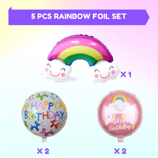 Happy birthday  rainbow foil balloon 68 Pcs Combo for kids bday candy themeas caps , birthday party first 1st , 5th , 10th - Image 4