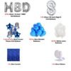 Kids Frozen Theme 8th Birthday Balloon Decoration Item - Combo 27 Pcs - Silver Digit Foil Balloon, Frozen Theme Foil Balloon, Blue Curtain