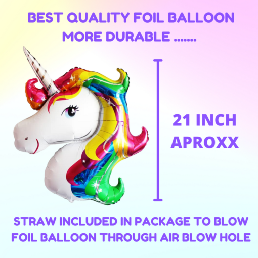 Happy birthdayunicorn foil balloon 75 Pcs Combo for kids bday candy themeas caps , birthday party first 1st , 5th , 10th - Image 5