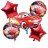 Cars Theme Foil Balloon Bouquet Red - Pack of 5