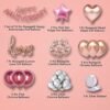 Rosegold Happy Anniversary Decoration Kit - Pack of 40 Pcs - Happy Anniversary & Curisve Love Foil, Star & Heart Shape, Confetti & Chrome Balloons, Fairy Light - Wedding Anniversary Items