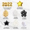 Black & Golden New Year Decoration Items 2022 - 30 Pcs Combo - 2022 Foil, Star Shape Foil, Confetti, Metallic & Latex Balloons for Home Decor NY Eve Party