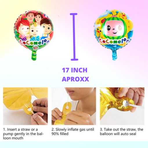 Happy birthday cocomelon foil balloon 51 Pcs Combo for kids bday candy themeas caps , birthday party first 1st , 5th , 10th - Image 6