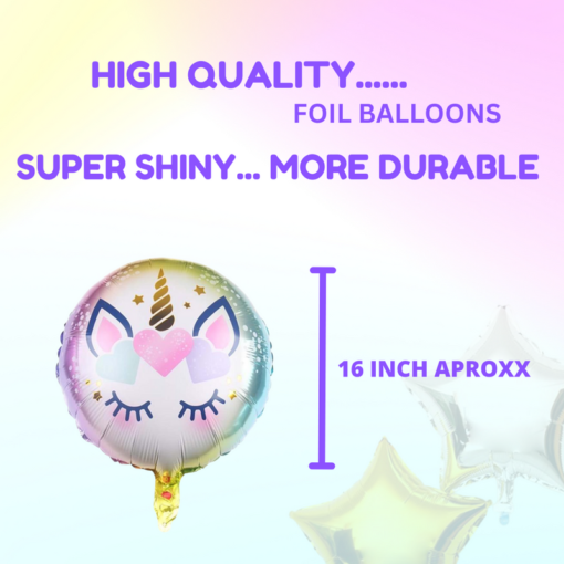 Happy birthdayunicorn foil balloon 75 Pcs Combo for kids bday candy themeas caps , birthday party first 1st , 5th , 10th - Image 6