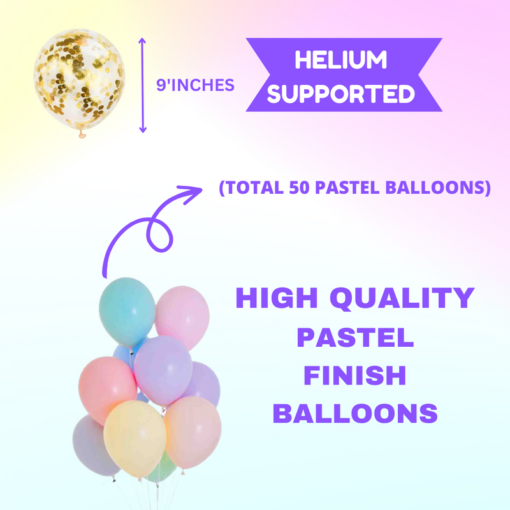 Happy birthday  rainbow foil balloon 68 Pcs Combo for kids bday candy themeas caps , birthday party first 1st , 5th , 10th - Image 7