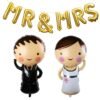 Foil Birthday Valentine Engagement Wedding Anniversary Reception Balloons for Party Decoration Mr and Mrs Couple Balloon (Multicolor) - Pack of 8 Pieces