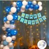 Happy Birthday Decoration Kit Combo -54Pcs Blue Banner Balloon with Led Light Birthday Decorations Items Set for Bday Lights Pack Set, Boys, First, 2nd,3rd,Theme
