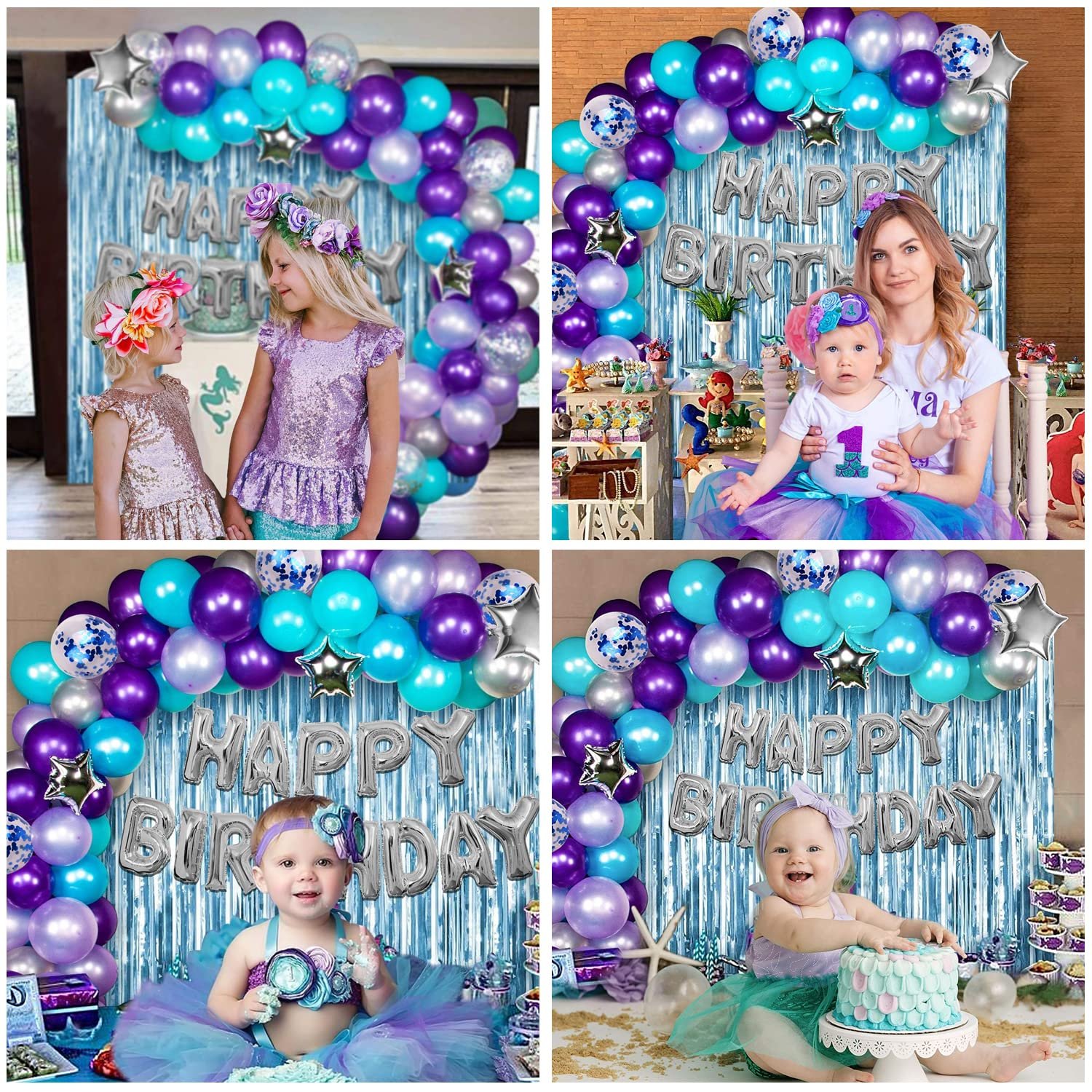 Frozen/Mermaid Theme Birthday Decorations - 95Pcs - Image 5