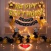 Black Gold & Silver foil balloons Birthday Decoration Items Kit with LED fairy lights & Banner for boys and girls , Pack of 57??(Set of 58)
