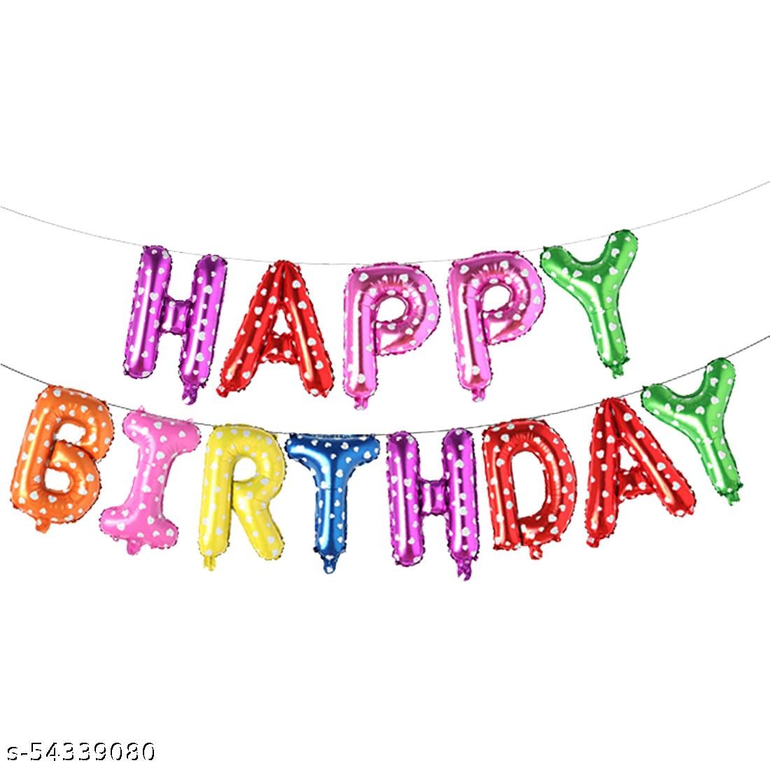 Happy Birthday Multi Letter Foil Set with 50 Multi color Decoration Kit For Girl & Boys - Image 4