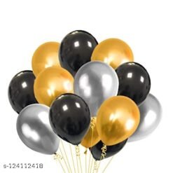 Black,Golden and Silver Metallic Balloons For Ballons For Decorating -100 Pcs Baloons For Birthday Decorations, The most perfect bulk balloon pack for your birthday party, outdoor event, rainbow party, bridal or baby shower or any other occasion