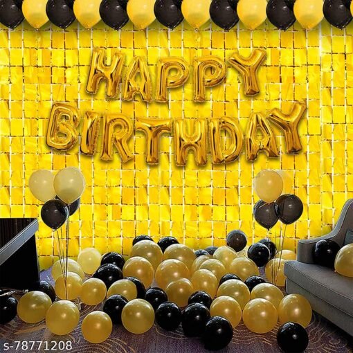 Red blue happy birthday party theme decoration kit combo 35 pcs foil banner curtain balloon for girls, boys ,adults - Image 3