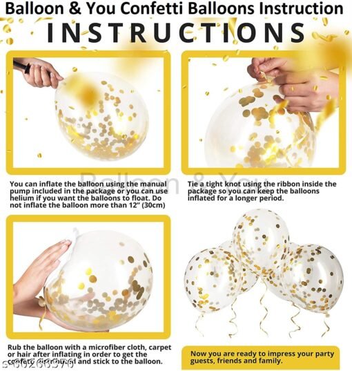 Birthday Decorations, Birthday Ka Saman, Happy Birthday Decoration, Happy Birthday Decorations Combo, Gold White Balloon Garland, Happy Birthday Banner, Gold Latex Confetti Sequin Balloon for Birthday Party - Image 4
